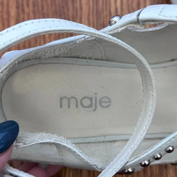 Maje White Studded Sandals - Picture 3 of 8